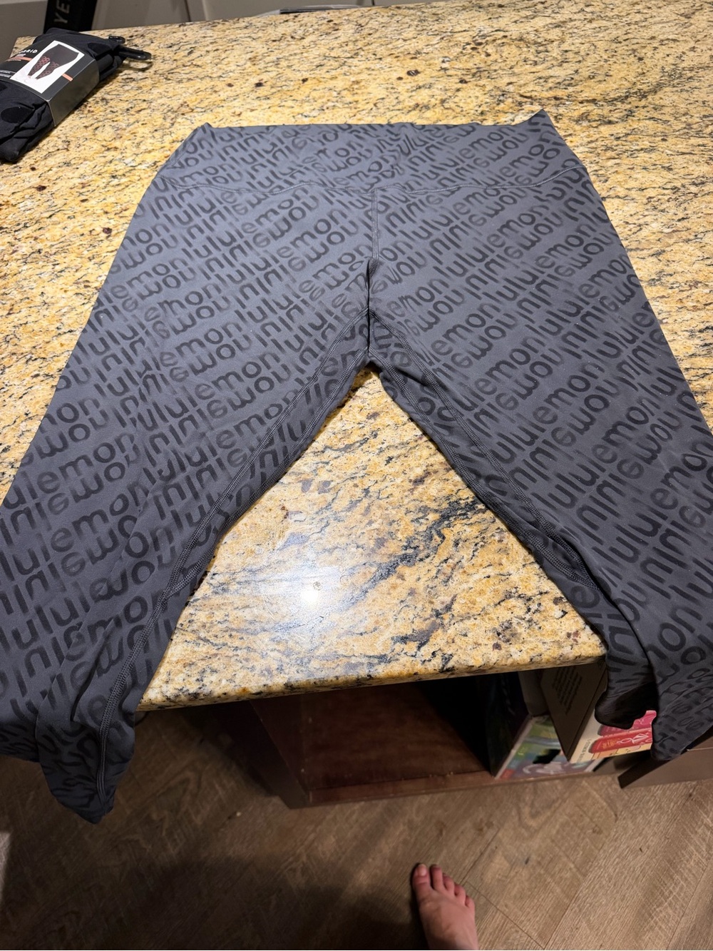 lululemon Dark Gray Logo-Print Leggings